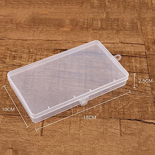 Clear Plastic Transparent Storage Containers Box with Hinged Lid for Beads Crafts, Jewelry, Hardware, Sewing Tool(2pcs)