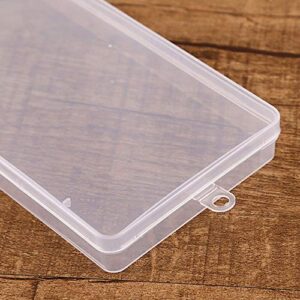 Clear Plastic Transparent Storage Containers Box with Hinged Lid for Beads Crafts, Jewelry, Hardware, Sewing Tool(2pcs)