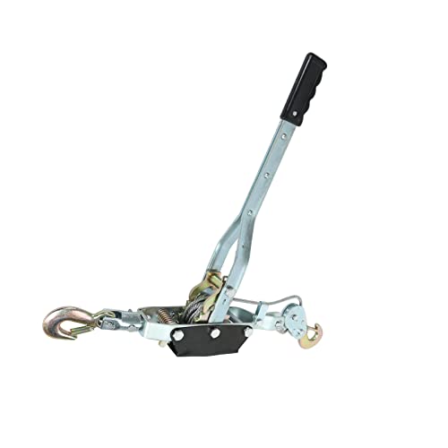 buripes 4 Ton (8,800 Lbs) Load Capacity 2 Hook Steel Cable Puller with Dual Gears & Anti Skid Handle, Heavy Duty Cable Winch Puller | Come Along Winch | Chain Puller | 4 Ton Power Puller