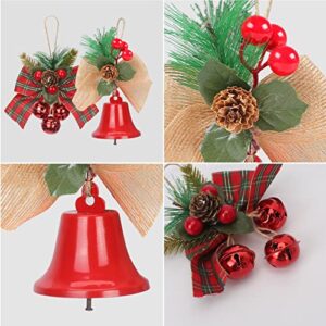 FYY Christmas Decorations Hanging Ornaments,2 Pack Christmas Tree Ornaments Small Christmas Decor Ornaments with Bells for Tree, Home, Santa,Snowman-Red+Red