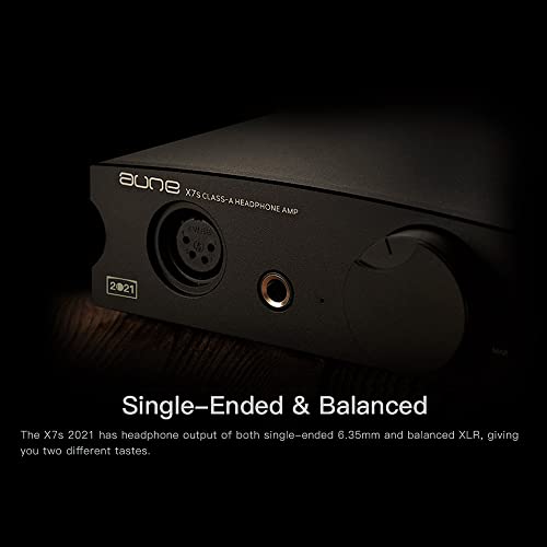 aune X7s 2021 Class-A Headphone Amplifier with Balanced XLR Out 6.35mm Headphone Out/RCA Preamp Out Line Out/RCA Line in, 3 Gain Levels, for Headphones/Earphones/IEMs/Active Speakers/Power Amps