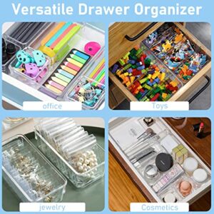 ZHOMA Drawer Organizers with Cover - Vanity Cases Clear Plastic Storage Bins