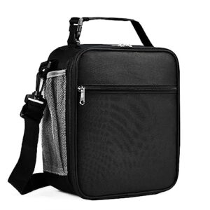 insulated lunch bag 8l lunch box for men adults with removable shoulder strap small lunch bag for work, beach, short hiking, day camping, black
