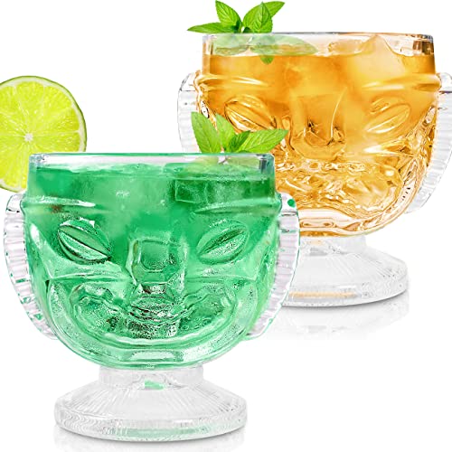 Gusnilo Tiki Cups Cocktail Glasses 17oz Bar Glasses Wine Glasses Cocktail Glass Set,Tiki Bar Tiki Glasses 500 Ml For Home Bar Party Tiki Glasses For Cocktails Tiki Mug Mojito Glass Bar Glassware 2pcs