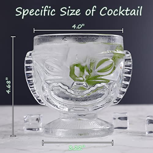 Gusnilo Tiki Cups Cocktail Glasses 17oz Bar Glasses Wine Glasses Cocktail Glass Set,Tiki Bar Tiki Glasses 500 Ml For Home Bar Party Tiki Glasses For Cocktails Tiki Mug Mojito Glass Bar Glassware 2pcs