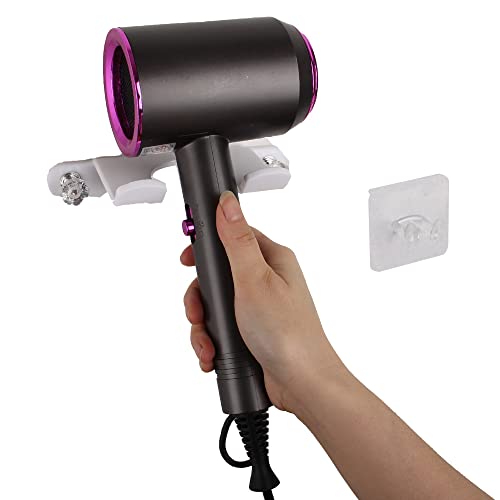 WANLIAN Universal Hair Dryer Bracket Wall Mount Shelf Hair Dryer Holder, Wall Mount Bathroom Hair Blow Dryer Rack, Wall Hair Dryer(White)