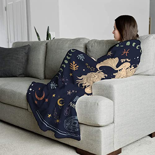 Muxuten Pisces Gifts Blanket 60"x50" - Pisces Gifts Women - Pisces Zodiac Gifts - Gifts for Pisces Women - Pisces Birthday Gifts - Astrology Gifts for Women - Zodiac Gifts,Constellation Horoscope Gift