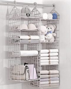 goyor 4-shelf plastic hanging closet organizer, collapsible hanging closet shelves, hanging organizer for closet & rv, white, 31" h x 11" w x 11" d, 1-pack.