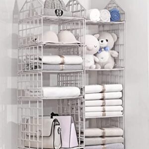 GOYOR 4-Shelf Plastic Hanging Closet Organizer, Collapsible Hanging Closet Shelves, Hanging Organizer for Closet & RV, White, 31" H X 11" W X 11" D, 1-Pack.