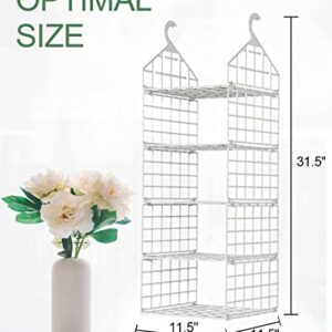 GOYOR 4-Shelf Plastic Hanging Closet Organizer, Collapsible Hanging Closet Shelves, Hanging Organizer for Closet & RV, White, 31" H X 11" W X 11" D, 1-Pack.