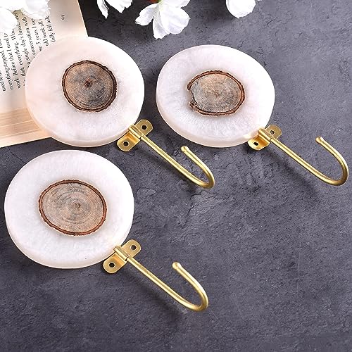 Indian Shelf Resin Wall Hooks Key Hooks Holder Coat Rack Wall Mount Natural Gold Wall Hooks White Wall Hooks Boho Wall Hooks Boho Coat Hooks Hooks for Hanging Coats 3 Wall Hooks