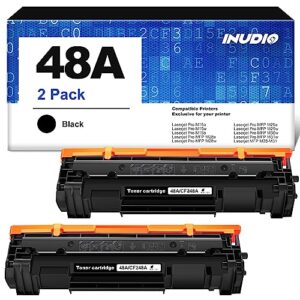 inudio compatible toner cartridge replacement for cf248a 48a to use with laserjet pro m15w m15a m16w m16a mfp m28w m28a m29w m29a m30w m31w printer (black, 2 pack)