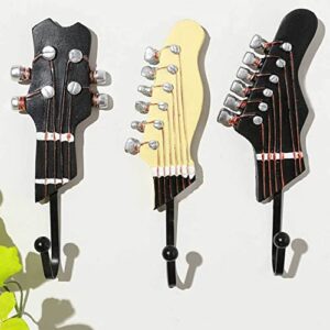 SEWACC Guitar Hook 3pcs Living Guitar Room Hooks Coat Shaped Resin Rack Bedroom Robe Wall Decorative for Vintage Hanger Guitar Hanger