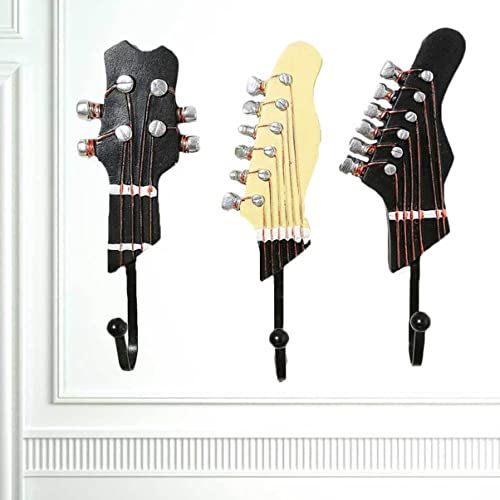 SEWACC Guitar Hook 3pcs Living Guitar Room Hooks Coat Shaped Resin Rack Bedroom Robe Wall Decorative for Vintage Hanger Guitar Hanger