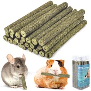 ERKOON 26Pcs Timothy Hay Sticks, Chinchilla Treats, Chew Toys for Teeth for Bunnies Guinea Pigs Gerbil