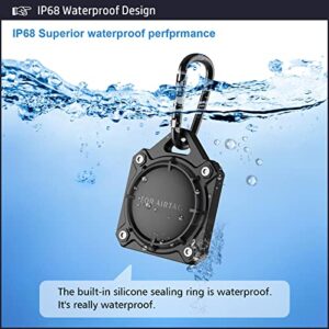 HBT Waterproof Airtag Holder/AirTag Keychain Case, Fully Enclosed, Durable, Secure Protector for AirTag with Key Ring (4pack)