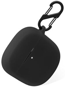 geiomoo silicone case compatible with bose quietcomfort earbuds ii, protective cover with carabiner (black)