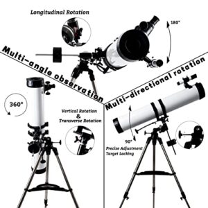 ESSENWI 114EQ Reflector Telescope for Adult Astronomy Beginners - Comes with 3 Eyepieces, 3X Barlow Lens, Moon Filter, and Phone Adapter