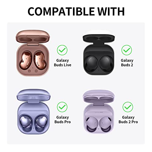 Filoto Case Cover for Samsung Galaxy Buds 2 Pro/Galaxy Buds Pro/Galaxy Buds 2/ Galaxy Buds Live Case, Hard Protective Earbuds Case for Men Women Shockproof Skin Cover with Keychain (Rose Gold)