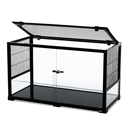 OIIBO Glass Hamster Cage 40 Gallon Large Hamster Cage with Sliding Front Door, 32" L x 16" W x 18" H Chew-Proof Small Animal Cage for Dwarf Syrian Hamster Hedgehog Gerbils Guinea Pigs