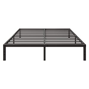 xmhongsong 14 inch king size bed frame no box spring needed, heavy duty metal platform bed frame, easy assembly, noise free, black