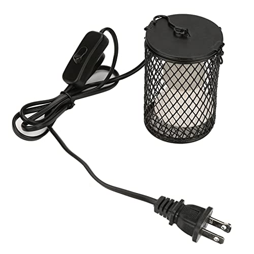 Bird Heat Lamp, 100w Ceramic Heat Emitter Heater Lamp Bulbs with Power Switch & anti biting Hanging Hook Design for Pet Brooder Coop Chicken Lizard Snake Aquarium (US Plug 110 to 120v)(Black)