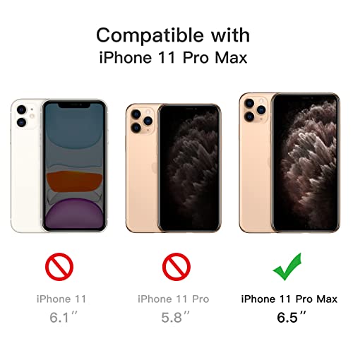 JETech 3 in 1 Case for iPhone 11 Pro Max 6.5-Inch, with 2-Pack Screen Protector Camera Lens Protector, Non-Yellowing Shockproof Bumper Phone Cover, Full Coverage Tempered Glass Film (Clear)