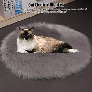 Hand Warmer,Electric Heating Blanket,Small Pet Cats Plush Heating Mat Heating Blanket Constant Temperature Waterproof Anti-creep USB Interface(grey)