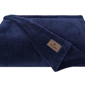 American Soft Linen Bedding Fleece Blanket Queen Size 85x90 inch Oversized Plush Fuzzy Cozy Soft Blanket for Bed, Sofa, Couch, Navy Blue