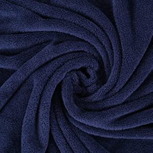 American Soft Linen Bedding Fleece Blanket Queen Size 85x90 inch Oversized Plush Fuzzy Cozy Soft Blanket for Bed, Sofa, Couch, Navy Blue