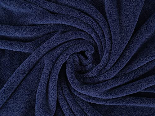 American Soft Linen Bedding Fleece Blanket Queen Size 85x90 inch Oversized Plush Fuzzy Cozy Soft Blanket for Bed, Sofa, Couch, Navy Blue