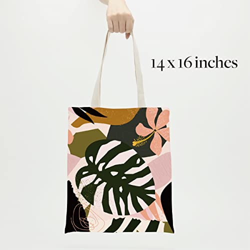 zcyxuuw Tote Bag, Tote Bag for, Tote Bag Aesthetic, Tote Bag for Women, s, Teacher, Waterproof Reusable Grocery Bags Shopping Beach Bag, Palm Leaves Print Boho Tropical Plant Leaf Decor