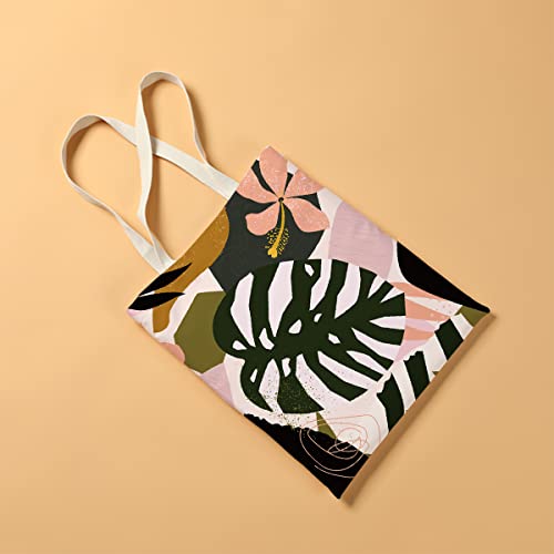 zcyxuuw Tote Bag, Tote Bag for, Tote Bag Aesthetic, Tote Bag for Women, s, Teacher, Waterproof Reusable Grocery Bags Shopping Beach Bag, Palm Leaves Print Boho Tropical Plant Leaf Decor