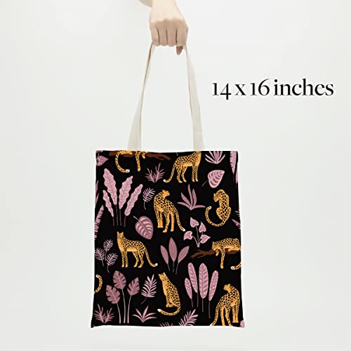zcyxuuw Tote Bag, Tote Bag for, Tote Bag Aesthetic, Tote Bag for Women, s, Teacher, Waterproof Reusable Grocery Bags Shopping Beach Bag, Cheetah Leopard Print Jungle Animal Gifts