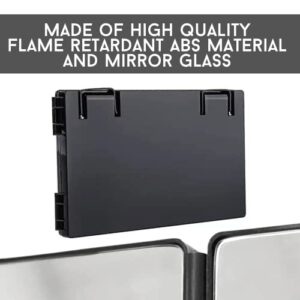 YARRD 3 Way Mirror for Hair Cutting Trifold Mirror 360 Mirror for Women for Braiding Shaving Grooming Hair Styling Dye Hair and Makeup Black Without LED