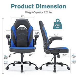 OLIXIS PU Leather Padded Blue Black Gaming Office Desk Chair