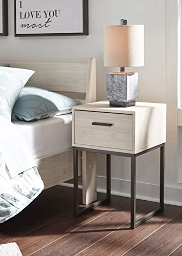 Signature Design by Ashley Socalle 1 Drawer Nightstand, Natural Beige