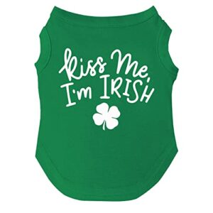 kiss me i'm irish dog tee shirt sizes for puppies, toys, and large breeds (69 green, x-large)
