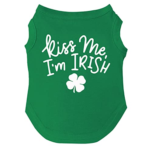 Kiss Me I'm Irish Dog Tee Shirt Sizes for Puppies, Toys, and Large Breeds (69 Green, X-Large)