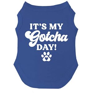 it's my gotcha day dog tee shirt sizes for puppies, toys, and large breeds (assorted colors) (royal, xx-large)
