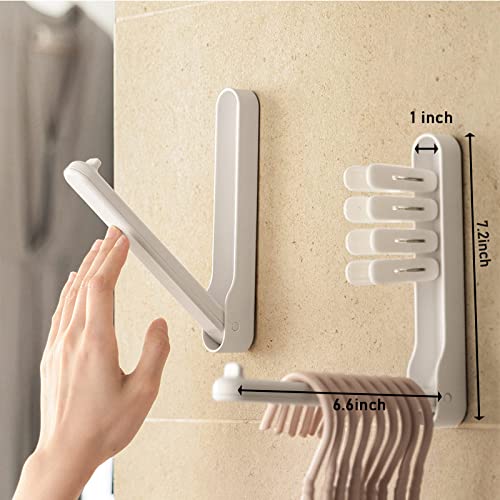 Door Hanger Organizer for Closet,Hanger Organizer Stacker,2 Pack White,Comes with 6 Pieces of Non-Marking Stickers,Sticker in Closet, Wall,Space Saver,Laundry Hanger Stacker Organizer Stand Plastic