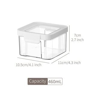 Pantry Storage Containers Set with Lids Airtight,4 Pieces Square 460ml/15oz,Clear Plastic Cereal Storage Containers, Air Tight Pantry Organization and Storage for Sugar Pasta Protein Powder Oat