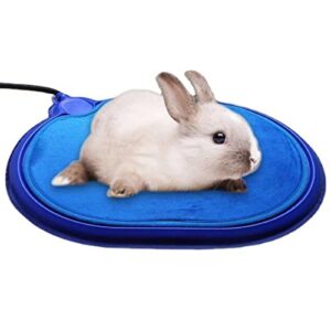 pet heat pad for cats dogs electric heating mat 40℃/104℉constant temperature indoor safety waterproof heated pad mat bed with chew resistant cord,blue,33.5x44cm
