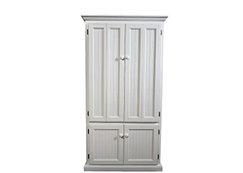 Eagle Furniture Manufacturing Coastal Computer Armoire Workstation, Large, Bright White