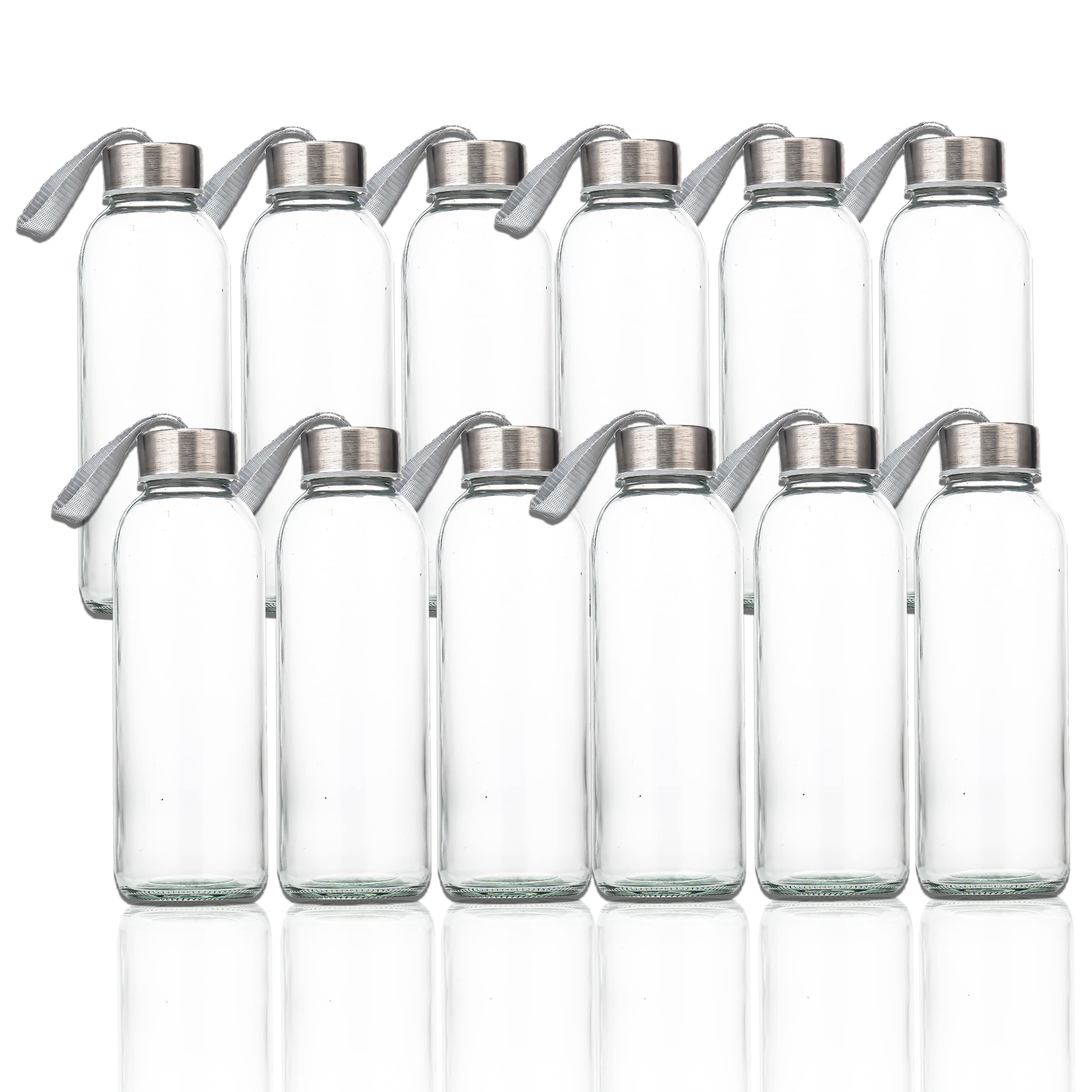 Suresave Glass Water Bottles With Stainless Steel Lids And Sleeves 16 Oz Reusable Glass 6383