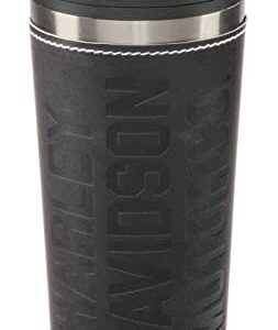 Harley-Davidson Travel Mug, Leather Wrapped Double-Wall Stainless Steel - 16 oz.