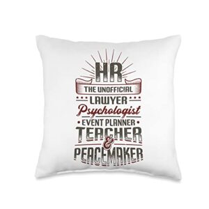 human resources hr gifts coworkers hr human resources throw pillow, 16x16, multicolor