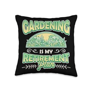 gardener gifts for women & men plan retirement garden throw pillow, 16x16, multicolor
