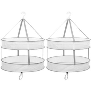 homoyoyo 2pcs holder organizer swimsuit round underwear -tiers cm windproof clothes for mesh, tier collapsible - dryer foldable net sweater mesh sweaters hanger multipurpose rack socks