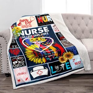 nurse gifts for women,nurse theme blanket,rn gifts for nurses,plush sherpa blanket gifts for women nurses,nurses week gifts,funny nurse gifts blanket,cozy fuzzy throw blankets for couch bed,50"x60"